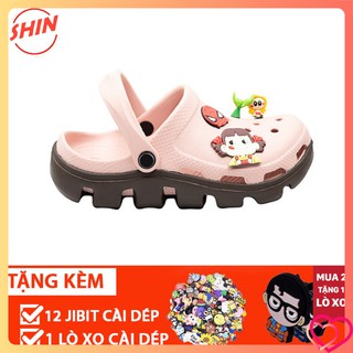 💖 Dép cross hồng đế lượn sóng siêu cute, sục cross bít đầu hotrend DU01 Cao Cấp 💕
