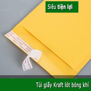 10Túi Gói Hàng Chống Sốc 15x20+4cm | Túi Giấy Lót Bóng Khí (Kraft)  - Phong Bì Đóng Gói Hàng Hóa Chống Sốc
