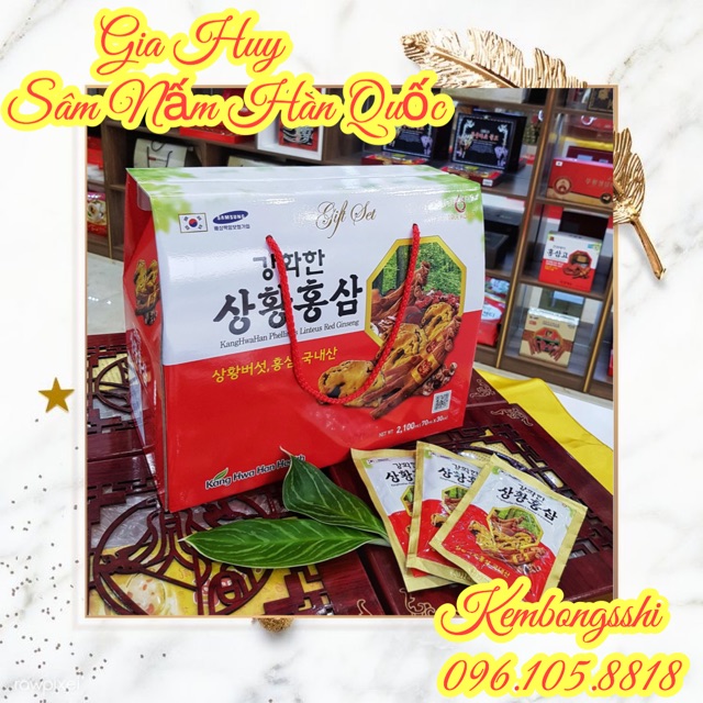 [SỈ TẬN GỐC ]Nước Hồng Sâm Nấm Thượng Hoàng Quai Xách Hàn Quốc, Hộp 30 gói x 70ml