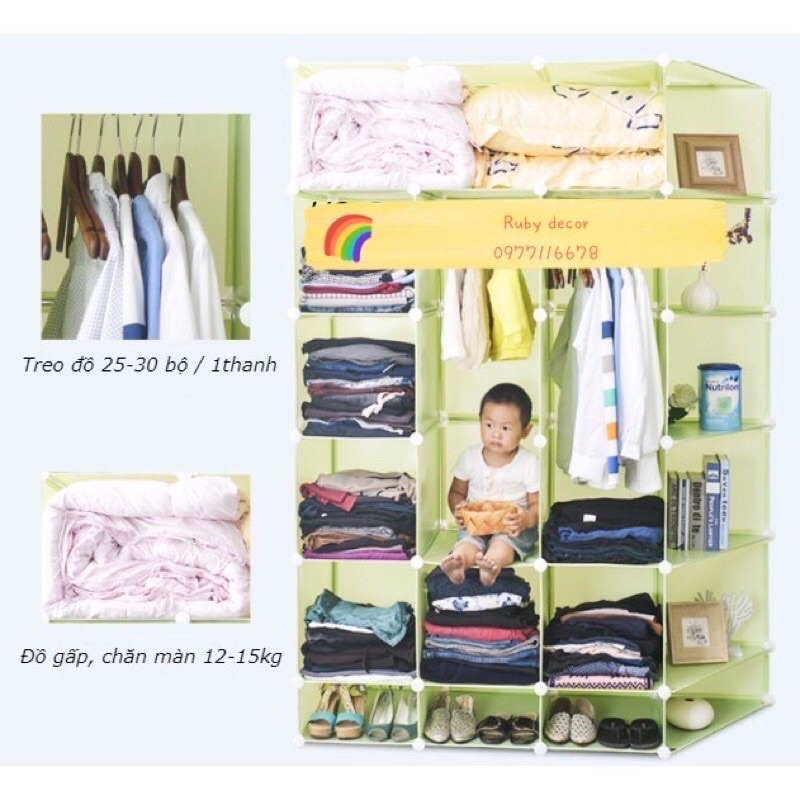 Tủ giày nhựa lắp ghép 6 ngăn đựng giày dép 12 đôi