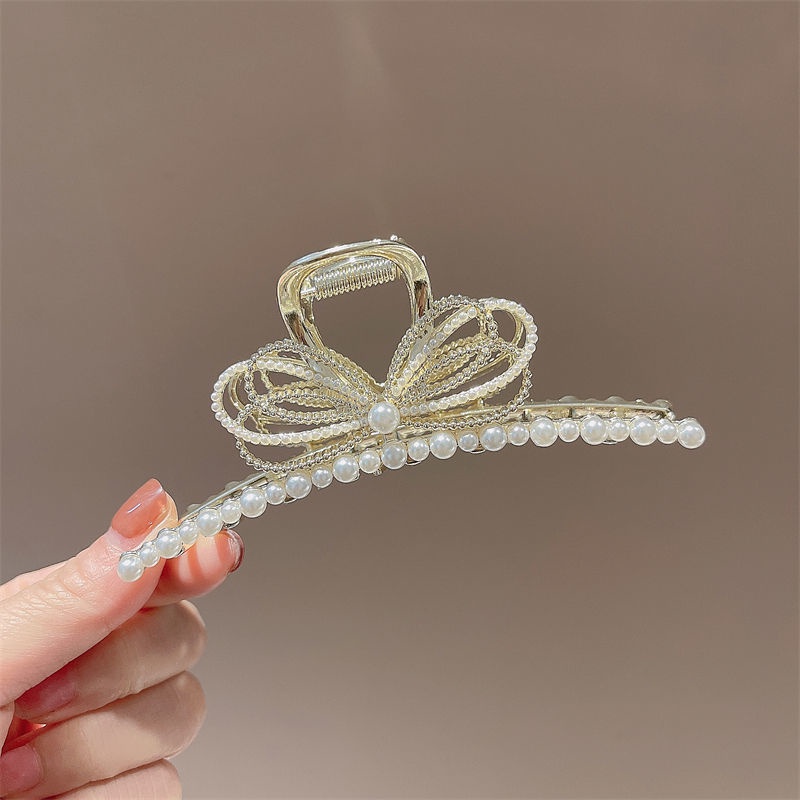 Kẹp Tóc Hình Nơ Bằng Kim Loại Thời Trang Hàn Quốc Cho Nữ