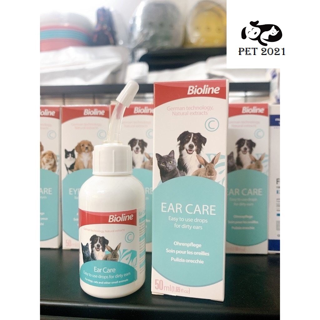 Dung Dịch Vệ Sinh Tai, Nước Rửa Tai Cho Chó Mèo Ear Care Bioline 50ml