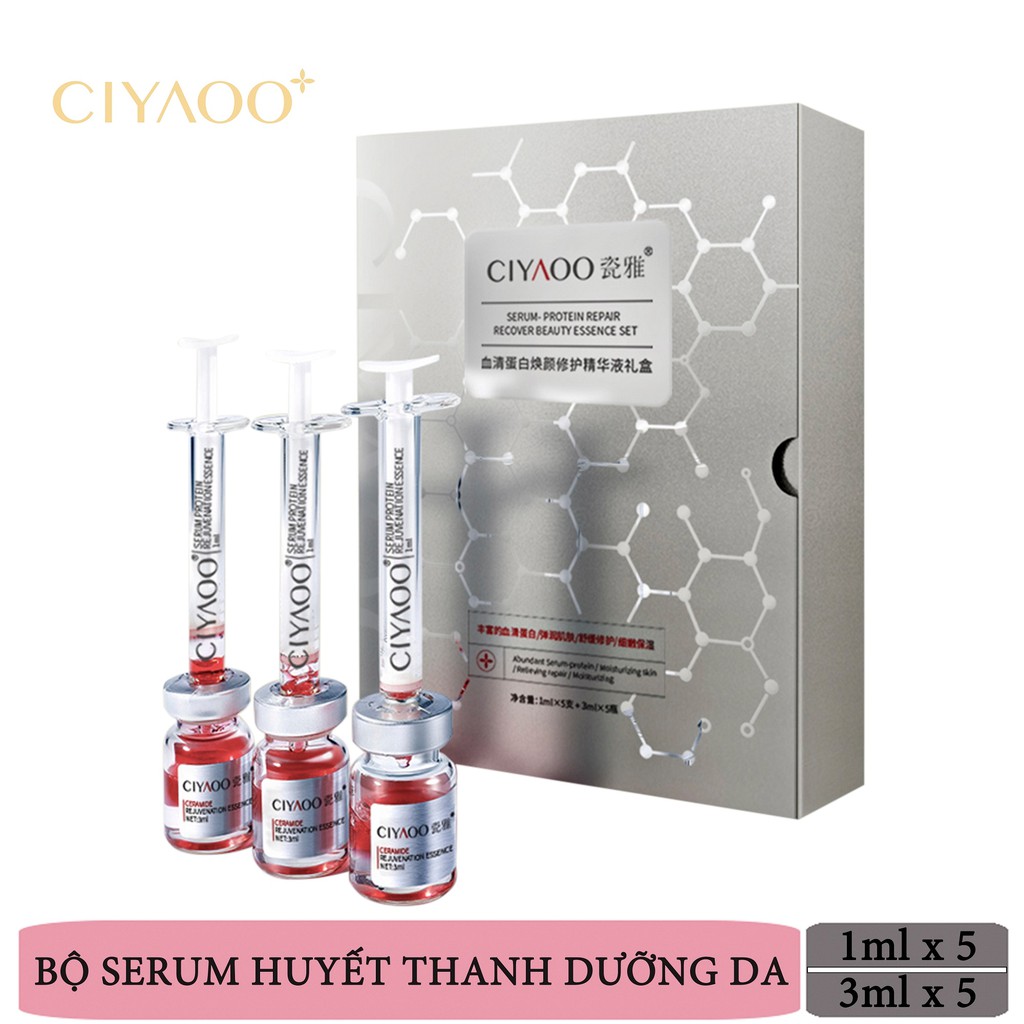 BỘ CHĂM SÓC DA CIYAOO SERUM HUYẾT THANH DƯỠNG CHẤT CHỐNG LÃO HÓA 1ml x5 +3ml x5 QX0021