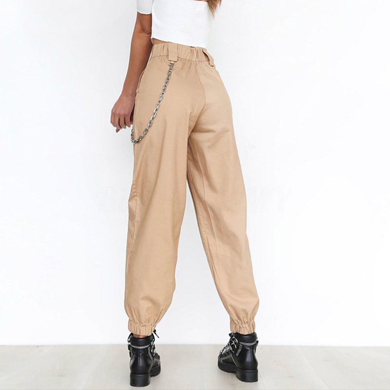 Quần dài lưng cao ống túm phong cách hip hop cho nữ | BigBuy360 - bigbuy360.vn