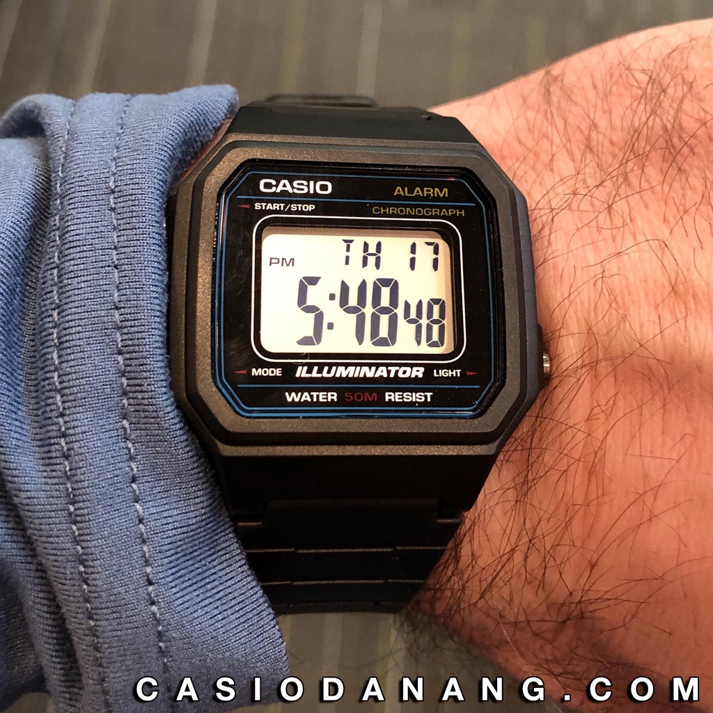 Đồng hồ nam dây nhựa Casio Standard chính hãng Anh Khuê W-217H-1AVDF (41mm)