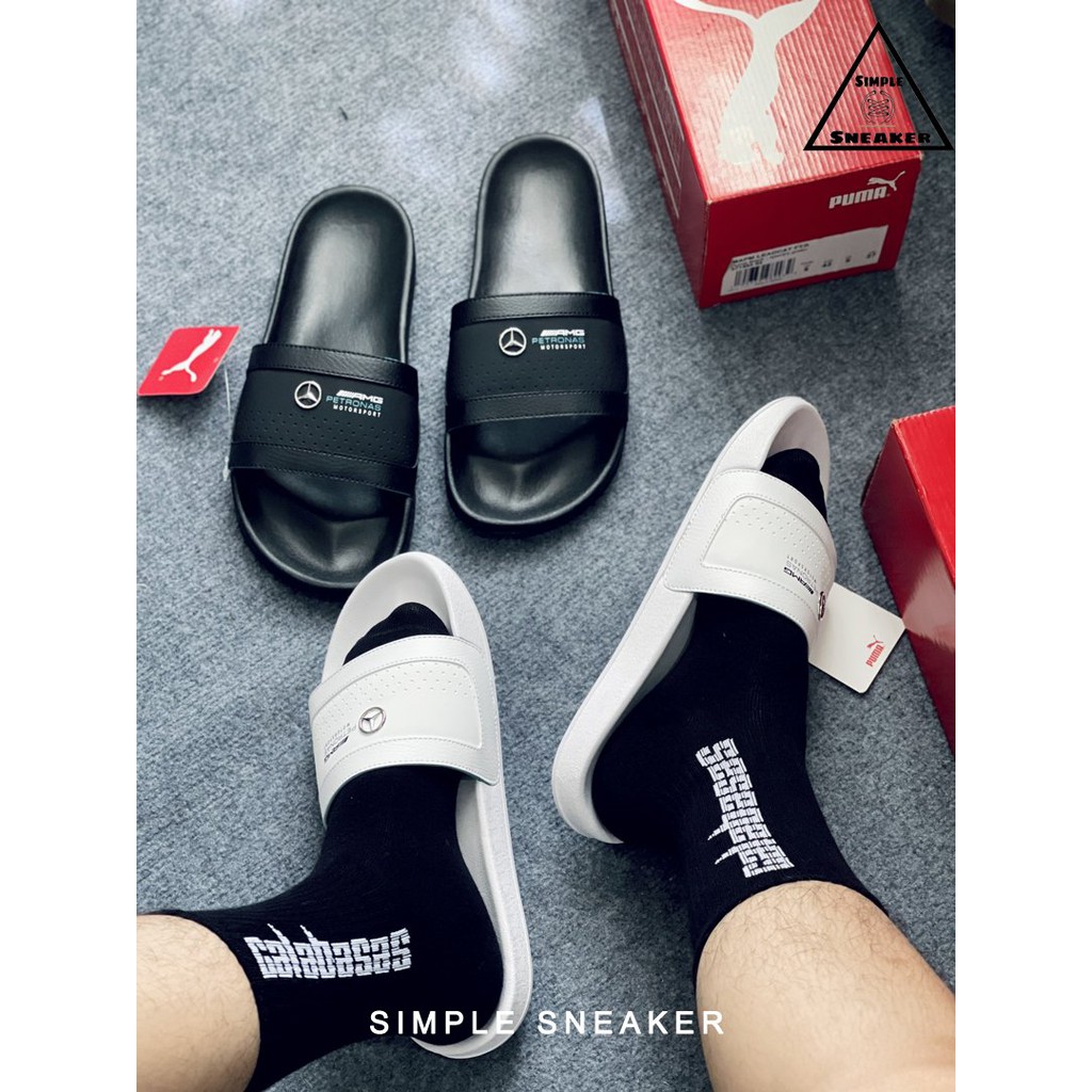 Dép Puma x Mercedes Chính Hãng 🔴FREESHIP🔴 Puma Leadcat Slides Mercedes Team Sliver - Dép Quai Ngang Puma [37155301
