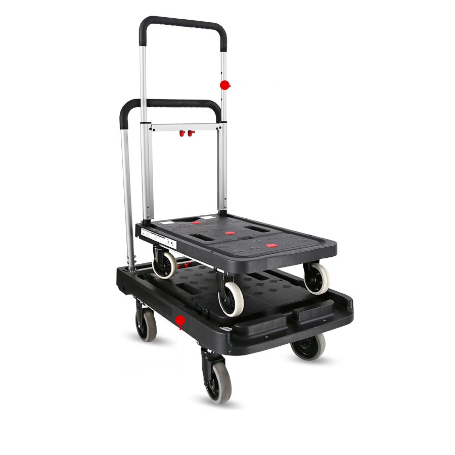 [Gấp gọn- Siêu mỏng- Bỏ cốp oto ] Xe đẩy hàng 4 bánh maxkiwi pt0096b