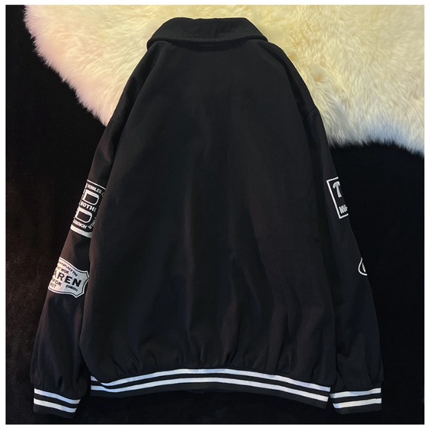 Áo khoác denim ZHELIHANGFEI dáng rộng phong cách retro Mỹ cá tính