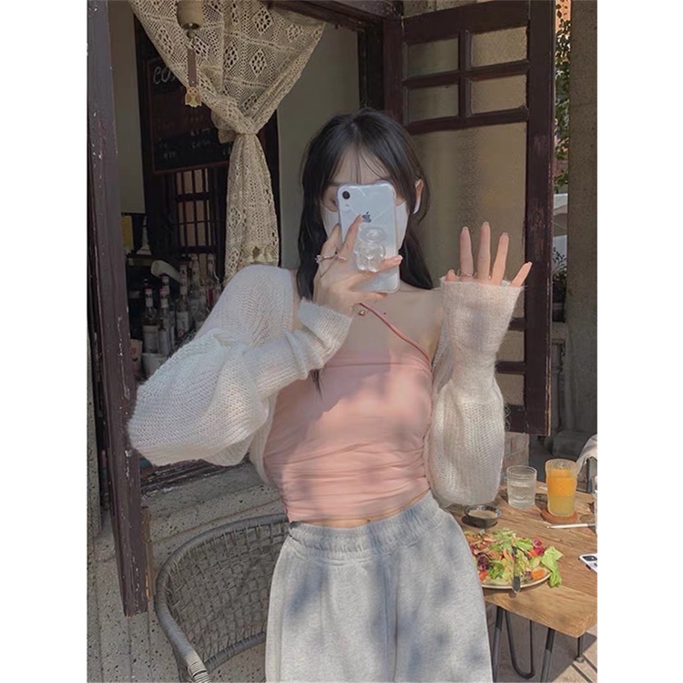 Áo khoác cardigan mỏng choàng ngoài Forgirl tay bo bánh bèo