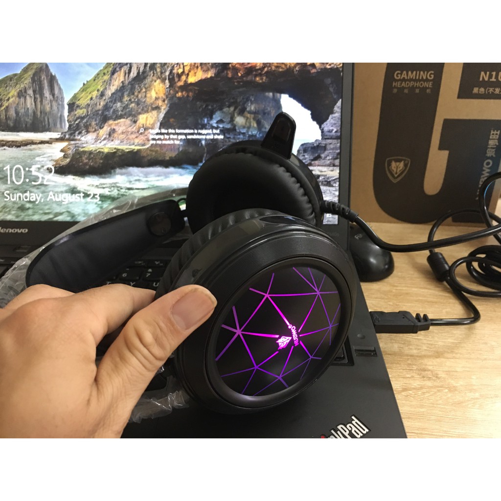 Tai nghe chụp tai game thủ Nubwo N1U có mic, LED RGB, JACK USB 7.1-Dành cho máy tính, chơi game, nghe nhạc-Mẫu mới 2020