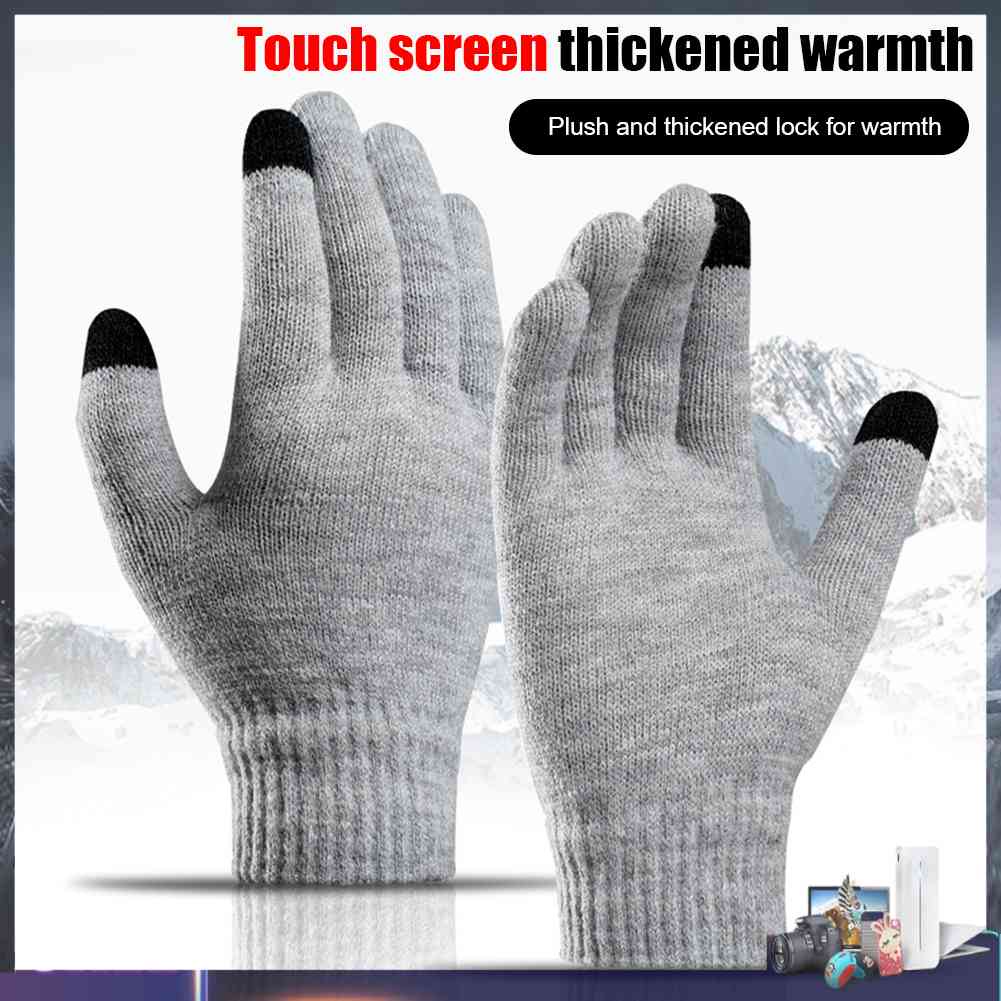 Toàn Bộ Găng Tay Len Hở Ngón Giữ Ấm Dùng Màn Hình Cảm Ứng