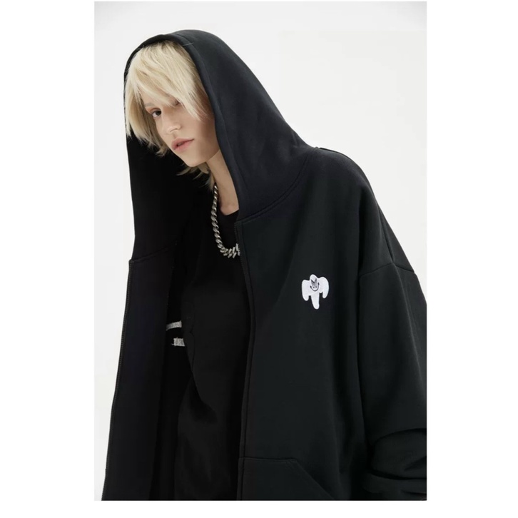 Áo Khoác Nỉ Nam Có Nón Dây Kéo Răng To Logo Thêu Form Rộng Mặc Thoải Mái [NEW UNISEX]