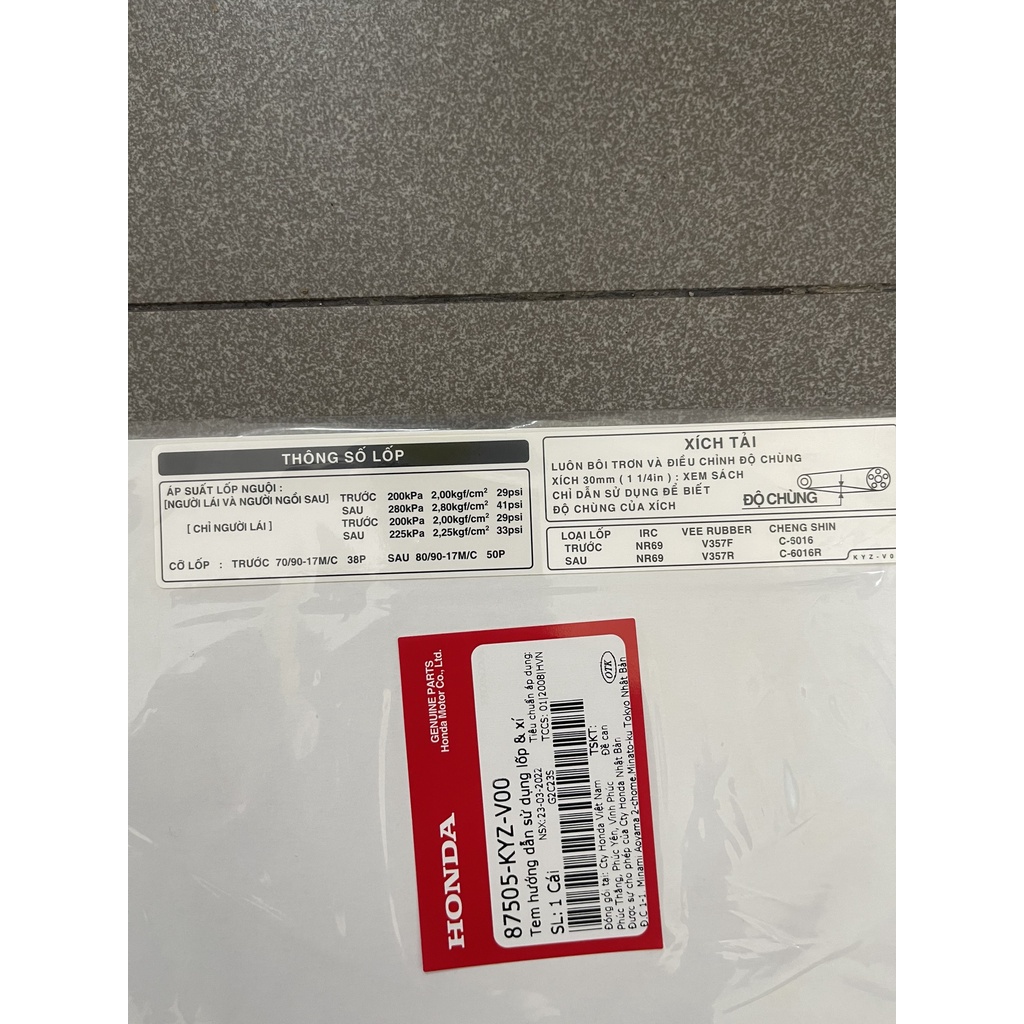 tem gấp future mập future led 125 an pha bụng 110 hàng chính hãng 87505K73V80 87505KYZV00