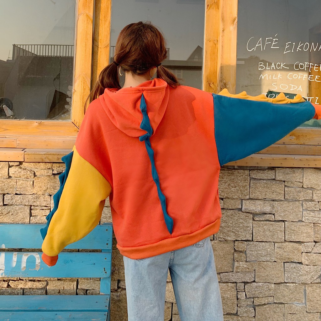 [Mã FAMANU82 giảm 10% đơn 0đ] Áo hoodie khủng long đuôi dài nhóm bạn dễ thương mũ trùm đầu | BigBuy360 - bigbuy360.vn