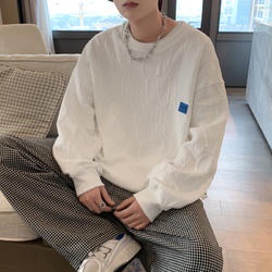 Áo Sweater Cổ Polo Dáng Rộng Phong Cách Thời Trang Hàn Quốc Cho Nam Giới bigsize simple unisex áo dài tay top