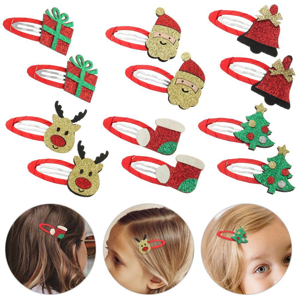 SUSANS 1 Cặp Kẹp Tóc Hình Ông Già Noel Dễ Thương