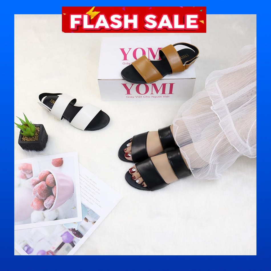 ⚡GIẢM 50%⚡Giày Sandal nữ quai ngang đế bệt đi học thời trang đẹp rẻ MOON SHOP