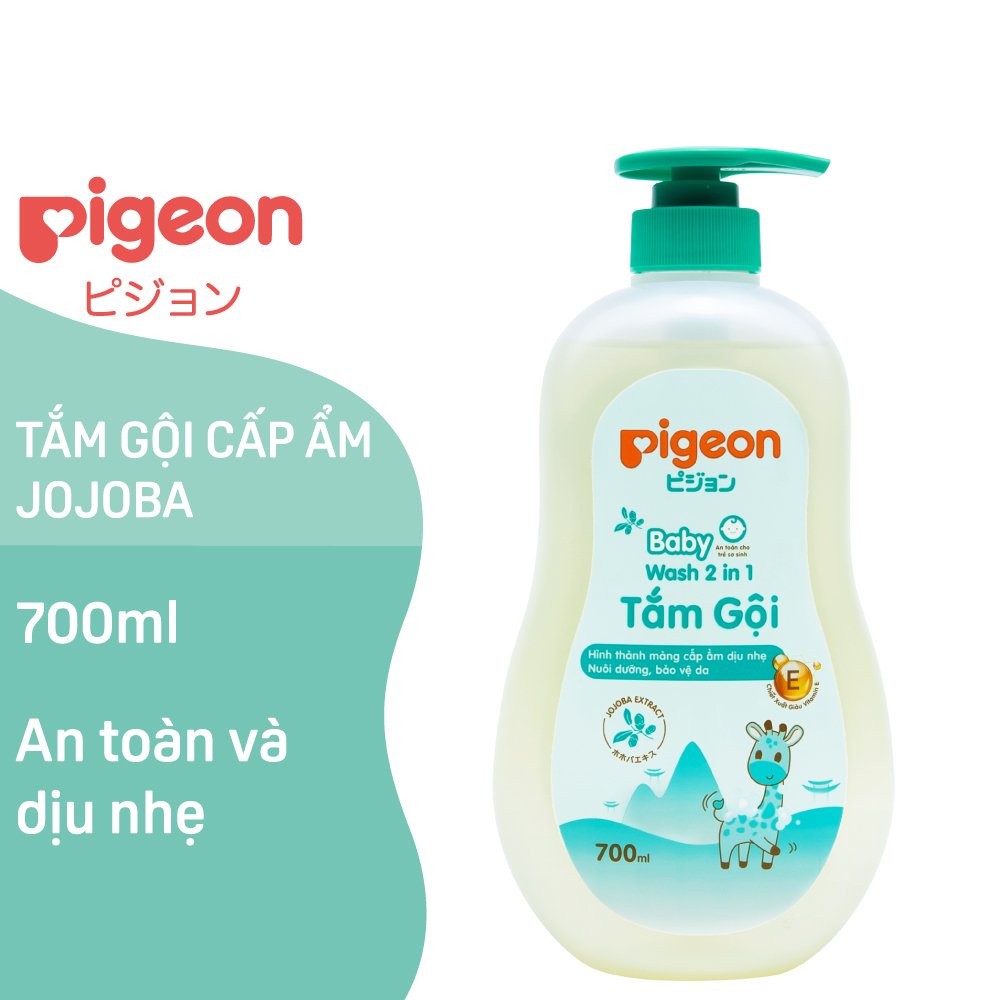 Sữa tắm em bé Pigeon 700ml với 2 hương cho bé, cấp ẩm nhanh, chai có vòi tiện dụng, không Paraben