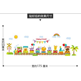 decal dán tường đoàn tàu happy