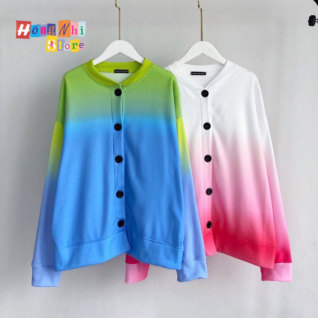 Áo Khoác Cardigan 3D Loang Màu Xanh Tie Dye Oversize Ulzzang Unisex Dáng Rộng Nam Nữ - MM