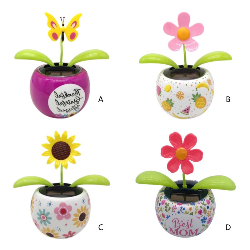 Mô Hình Hoa Hướng Dương Nhảy Múa Sử Dụng Năng Lượng Mặt Trời Trang Trí Bàn Điều Khiển Xe Hơi