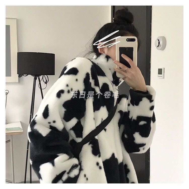 Áo Khoác Polo Bò Sữa Lông Ulzzang Unisex