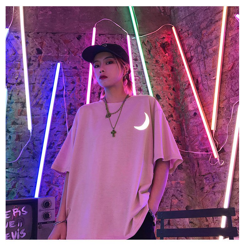 Áo thun Stee Phản Quang MOON Oversize Unisex Thesixpack