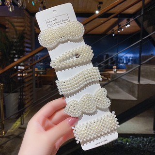 Sét 5 cái kẹp tóc ngọc trai Hàn quốc