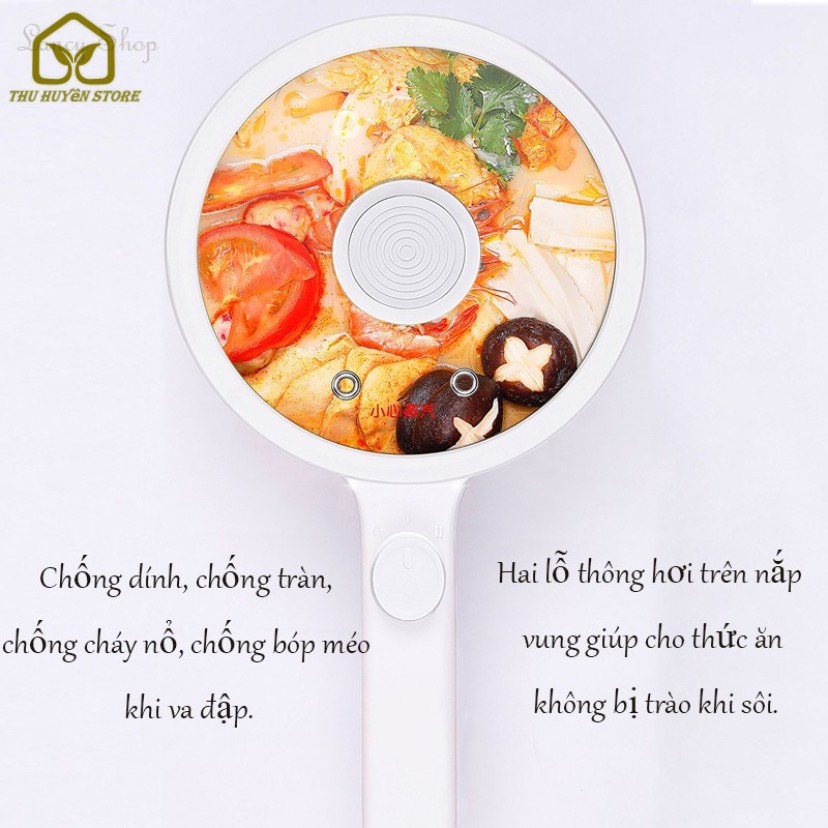 𝑪𝑯𝑰́𝑵𝑯 𝑯𝑨̃𝑵𝑮️ Nồi Lẩu Điện , Nồi Nấu Mì , Nồi Điện Mini Chống Dính Đa Năng Dung Tích 1.5L Công Suất 600W