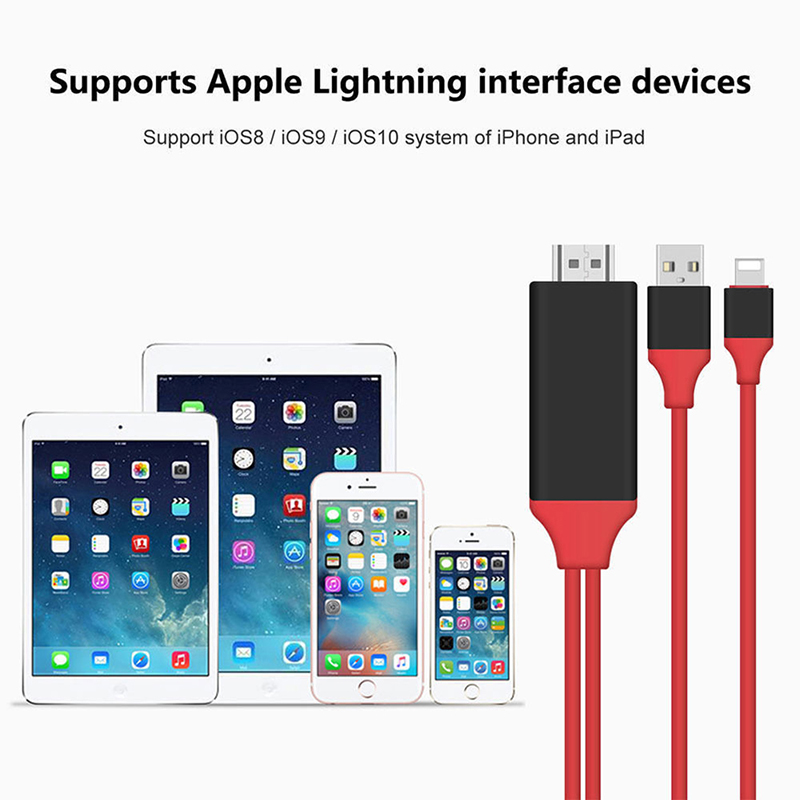 Cáp Chuyển Đổi 8 Pin Lightning Sang Hdmi Tv Av 2m Cho Iphone 7 7 + 6 6s 5 5s Ipad