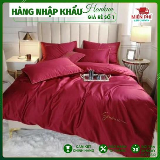 Bộ chăn ga gối cotton lụa Sumoi hàng cao cấp, drap cotton lụa nhập khẩu