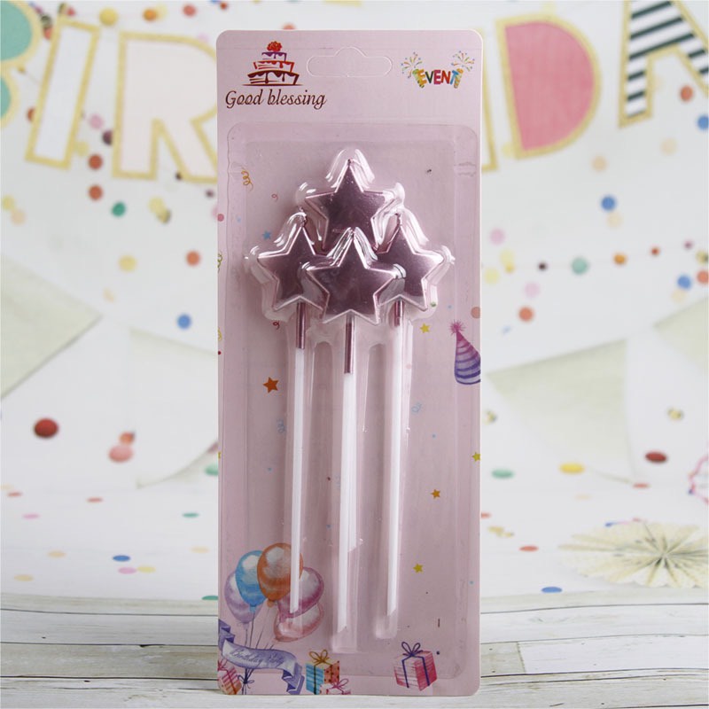 Nến 4 cây tim,sao mạ