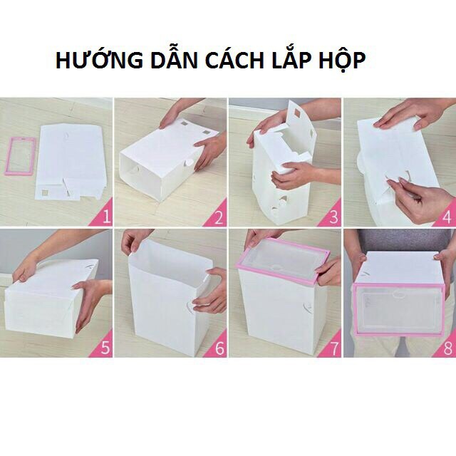 Hộp Đựng Giày Dép Nắp Nhựa Cứng Trong Suốt, Size lớn Chịu Lực 4kg (Hàng có sẵn +video)