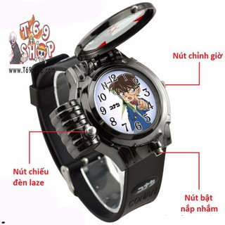 Đồng hồ trẻ em Conan Thám Tử Lừng Danh đeo tay bắn laser định vị anime