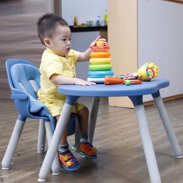 Ghế ăn dặm Evenflo Peanut 3in1 màu Deep Ocean - Sử dụng cho bé tới 6 tuổi - Ghế ăn dặm đáng yêu nhất