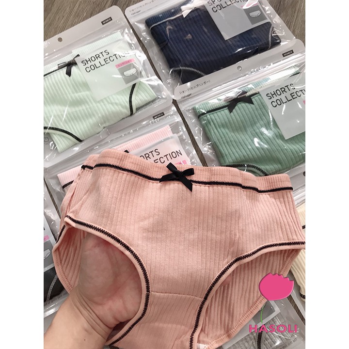 Quần Lót Nữ Cotton Tăm Đính Nơ Xuất Nhật Sexxy S08 (loại 1 túi Zip)