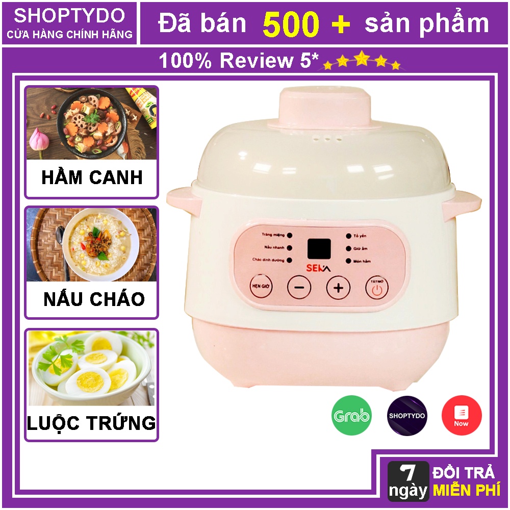 Nồi nấu cháo chậm hẹn giờ tự động đa năng 4 IN 1 dung tích 1L, Nồi hầm đa năng cách thủy  lõi sứ an toàn tiện lợi