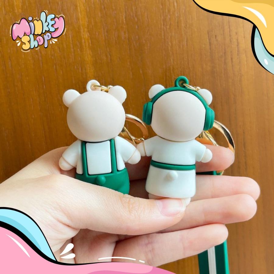 Móc Khoá Gấu Phục Vụ Dễ Thương Nhiều Mẫu Hottrend Phụ Kiện Túi Xách, Balo, Ô tô, Cặp Xách Đáng Yêu 02MKG -Minkey