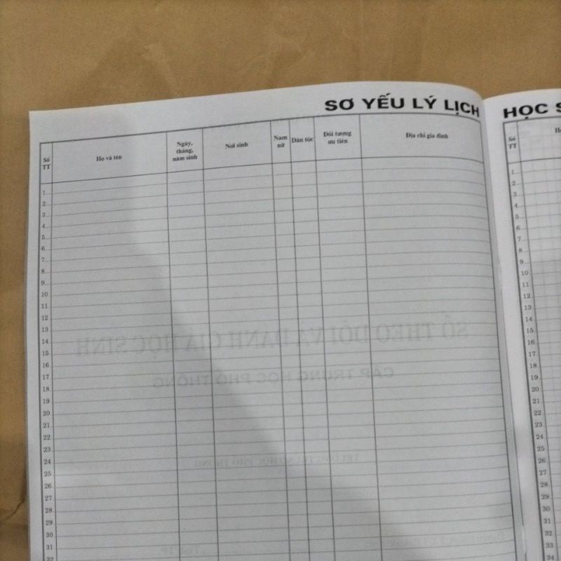 (4 quyển) Sổ theo dõi và đánh giá học sinh trung học phổ thông