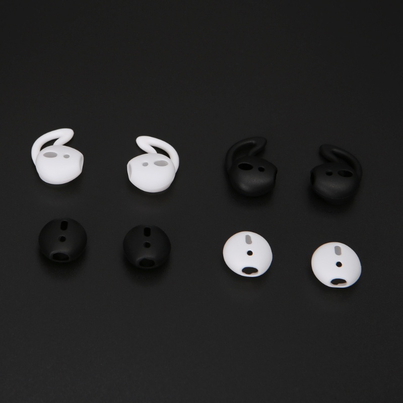 Set 4 Cặp Nút Tai Nghe Nhét Tai Bằng Silicon Mềm Bền Có Móc