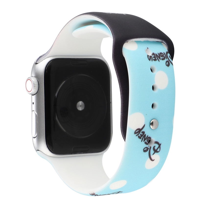 Dây đeo đồng hồ bằng silicon in họa tiết hoạt hình Mickey/Minnie cho Apple watch Series 5 4 3 2 1 40mm 44mm 38mm 42mm