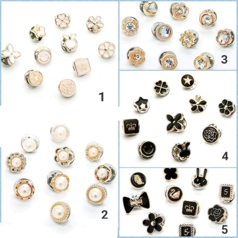 Set 10 khuy cài áo mini