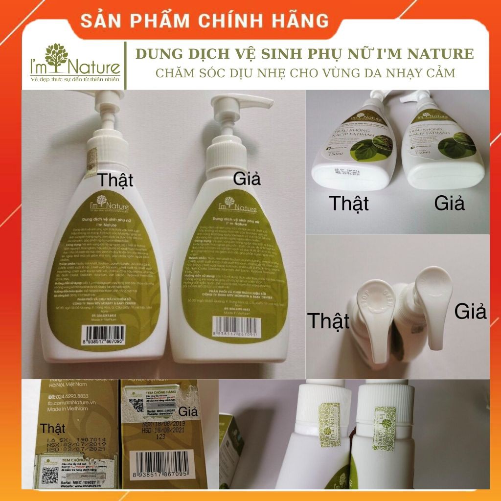 Dung Dịch Vệ Sinh Phụ Nữ I'M NATURE 150ML Chiếc suất Trầu Không Cấp Ẩm, Khử Mùi, Ngừa Viêm Nhiễm Vùng Kín