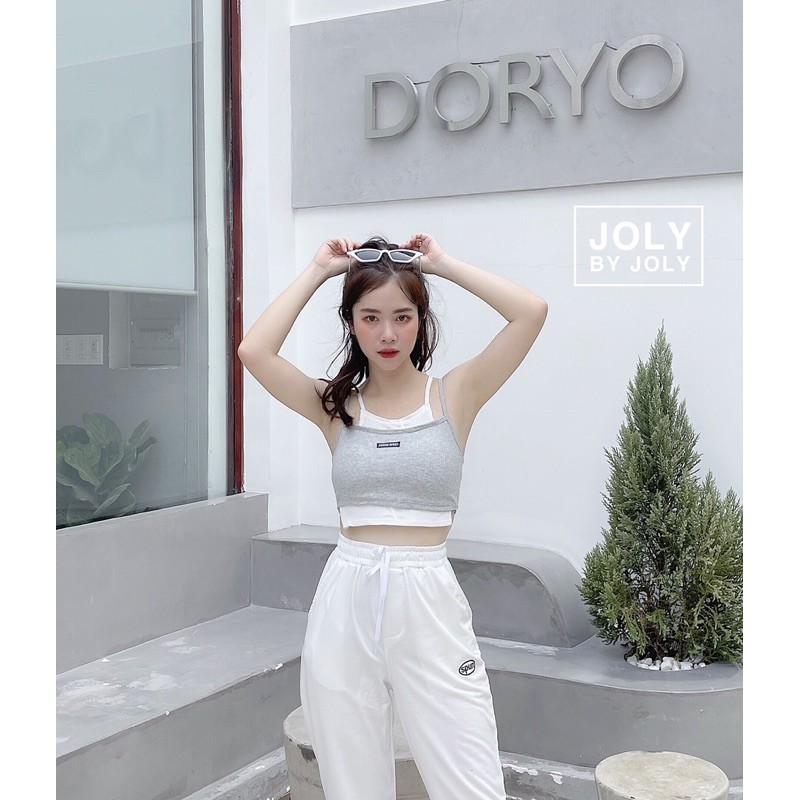 Áo Croptop Cover và Quần Thể thao Spun