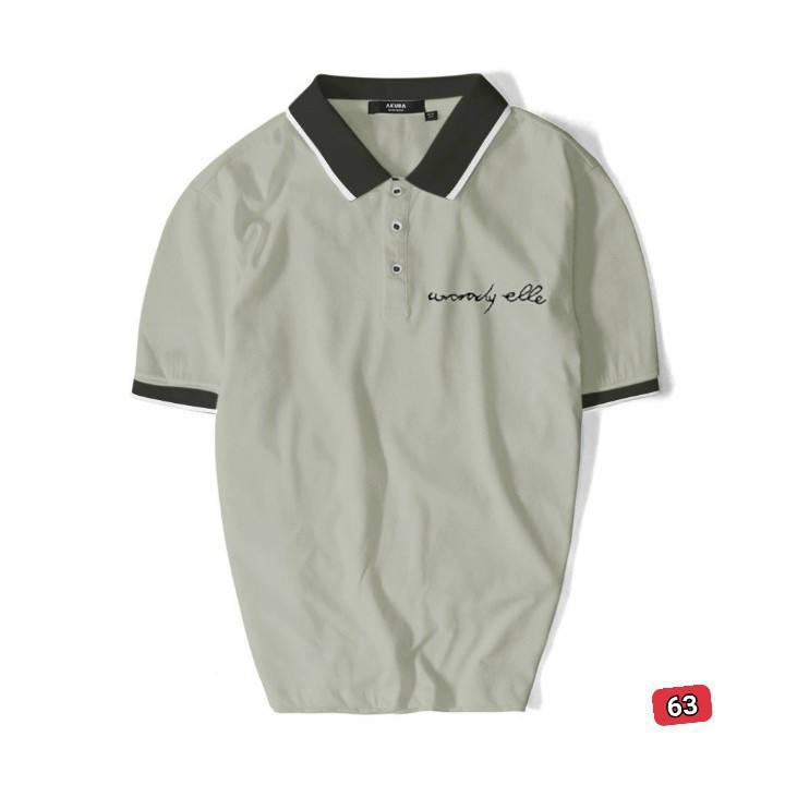 Áo thun có cổ nam cao cấp màu xanh, áo polo họa tiết thiết kế trẻ trung,thoải mái khi mặc-Black fashion shop-at63
