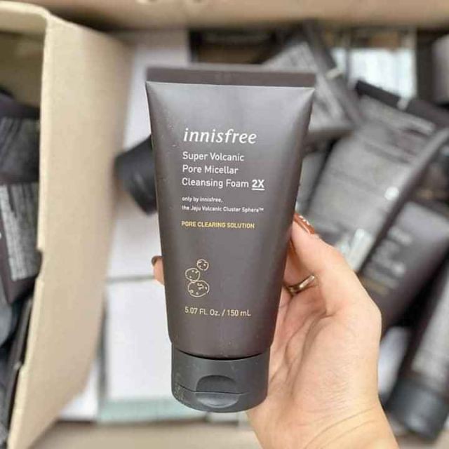Sữa Rửa Mặt Đất Sét Innisfree Super Volcanic Pore Micellar Cleansing Foam 2X 150ml