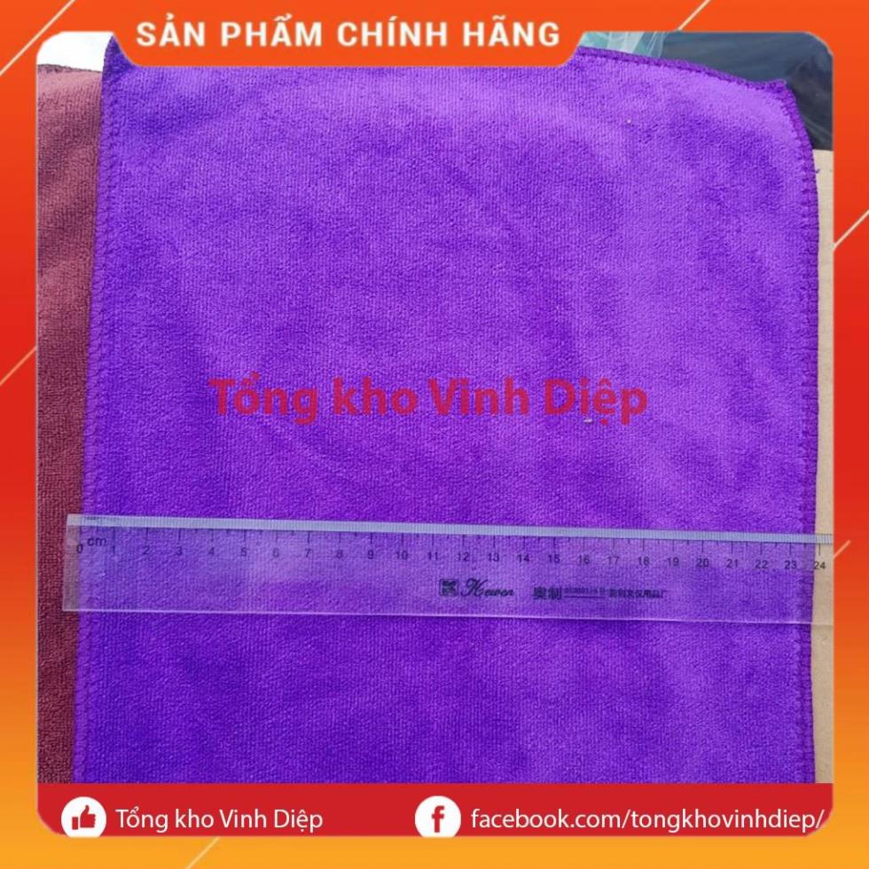 Combo 10 chiếc khăn tắm, khăn lau đầu dài, vải nhung mềm mịn, bền đẹp khổ 24x50cm