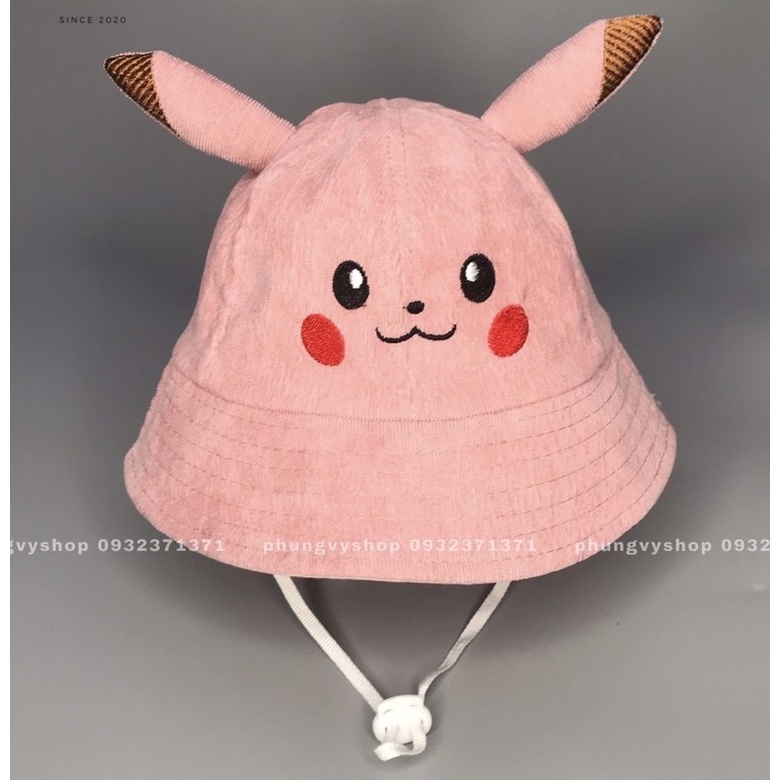 Nón kết trẻ em, nón kết, nón bo cụp pikachu cho bé trai và bé gái từ 2-6 tuổi