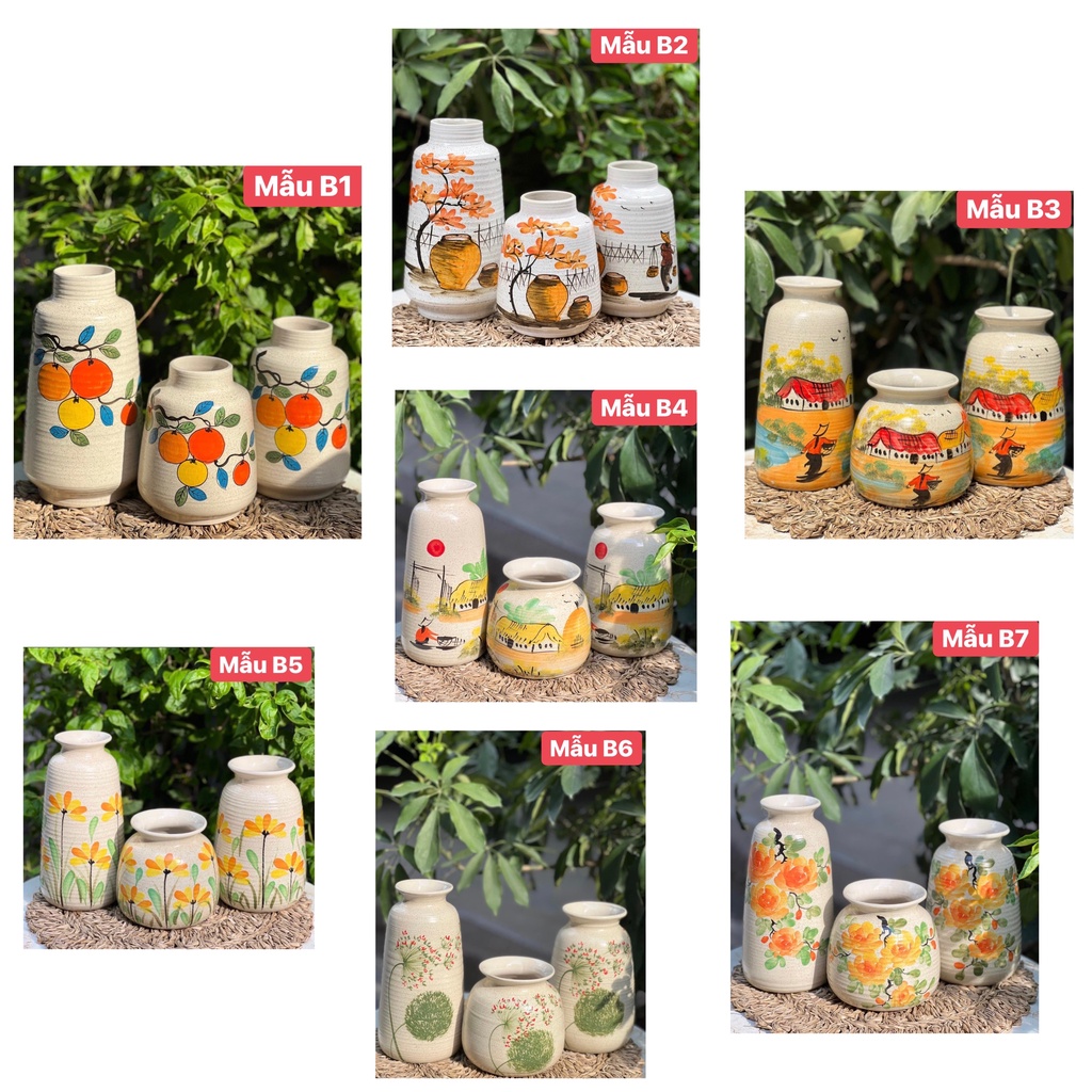 SET 3 LỌ HOA CHUẨN BÁT TRÀNG LOẠI 1