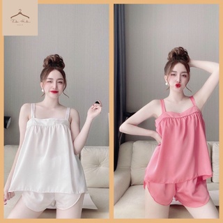 ✅ Đồ ngủ 2 dây mặc nhà dễ thương ✅ chất liệu satin mát mẻ